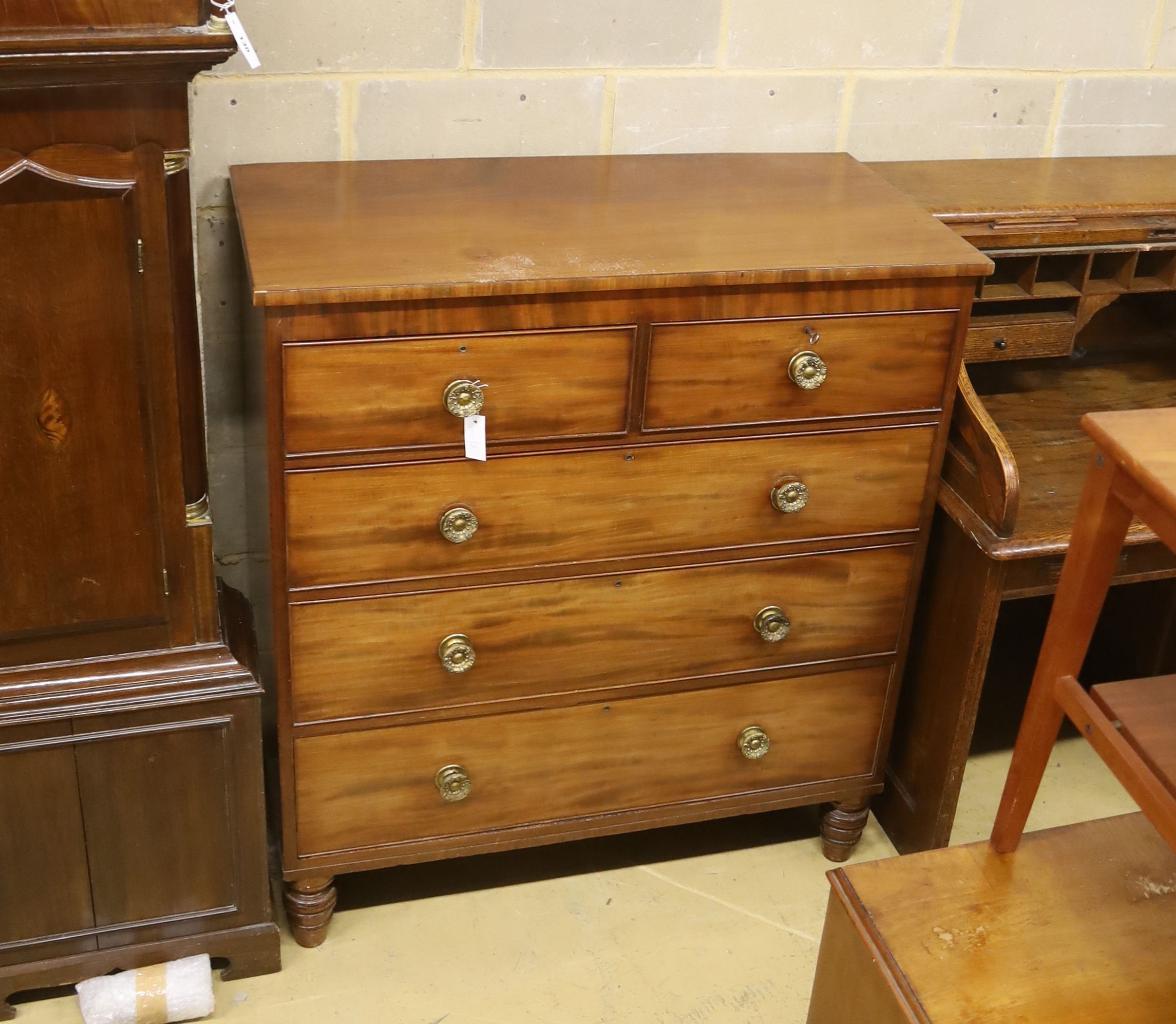 A George IV mahogany chest, width 110cm, depth 54cm, height 122cm